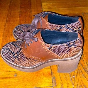 Worn once but we’re a half size small. They are a bit tall once on but stylish